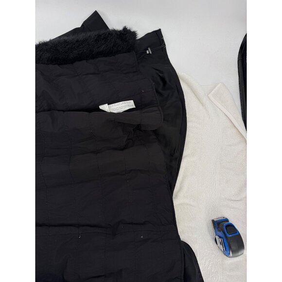 ZARA WOMAN Black Faux Fur Trimmed Winter Coat Full Zip - Picture 12 of 16